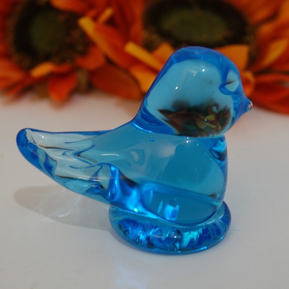 VTG Blue Bird of Happiness Signed Ron Ray 1992 Beautiful Glass Art Paperweight - Picture 12 of 12